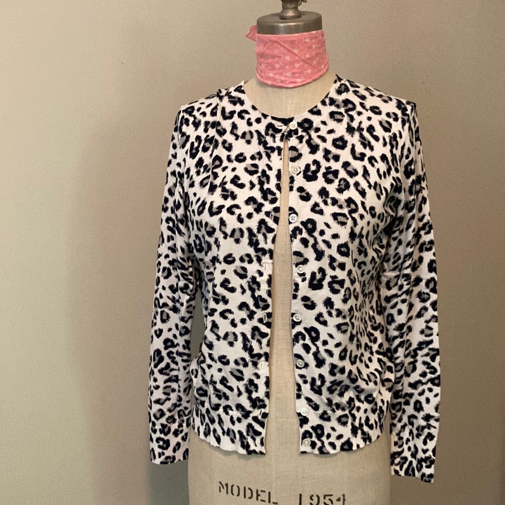Banana Republic snow leopard cardigan